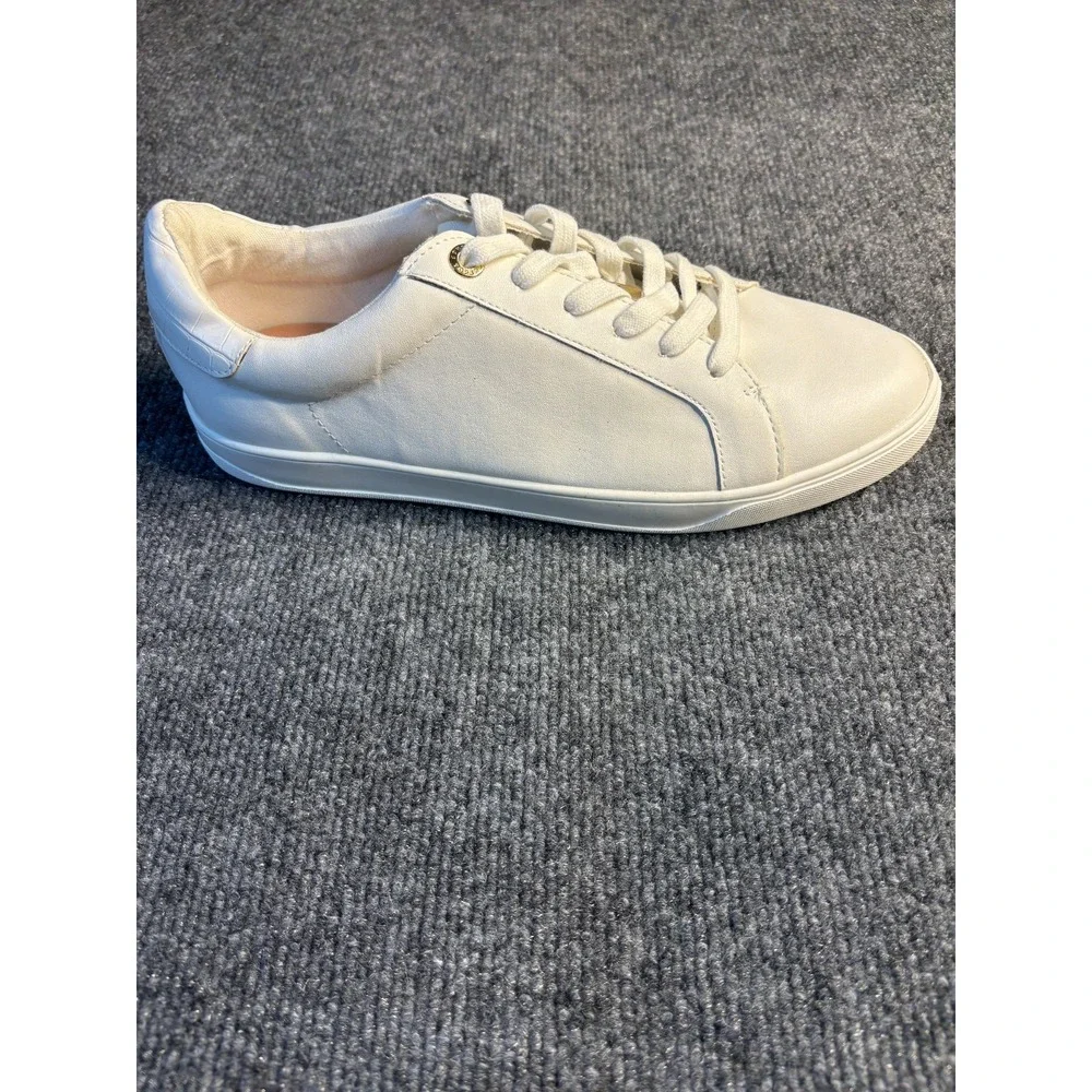 Topshop Cabo Sneakers Womens Size 11.5 White Leather‎ Round Toe Low Top Lace Up
